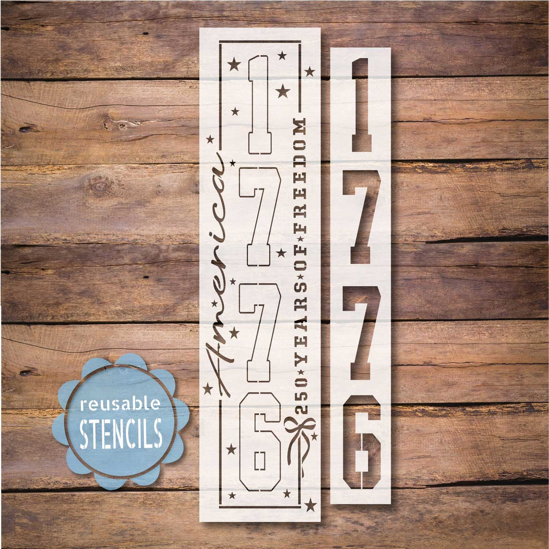 WallCutz  America 250 Years of Freedom / 1776  Porch Stencil Stencil