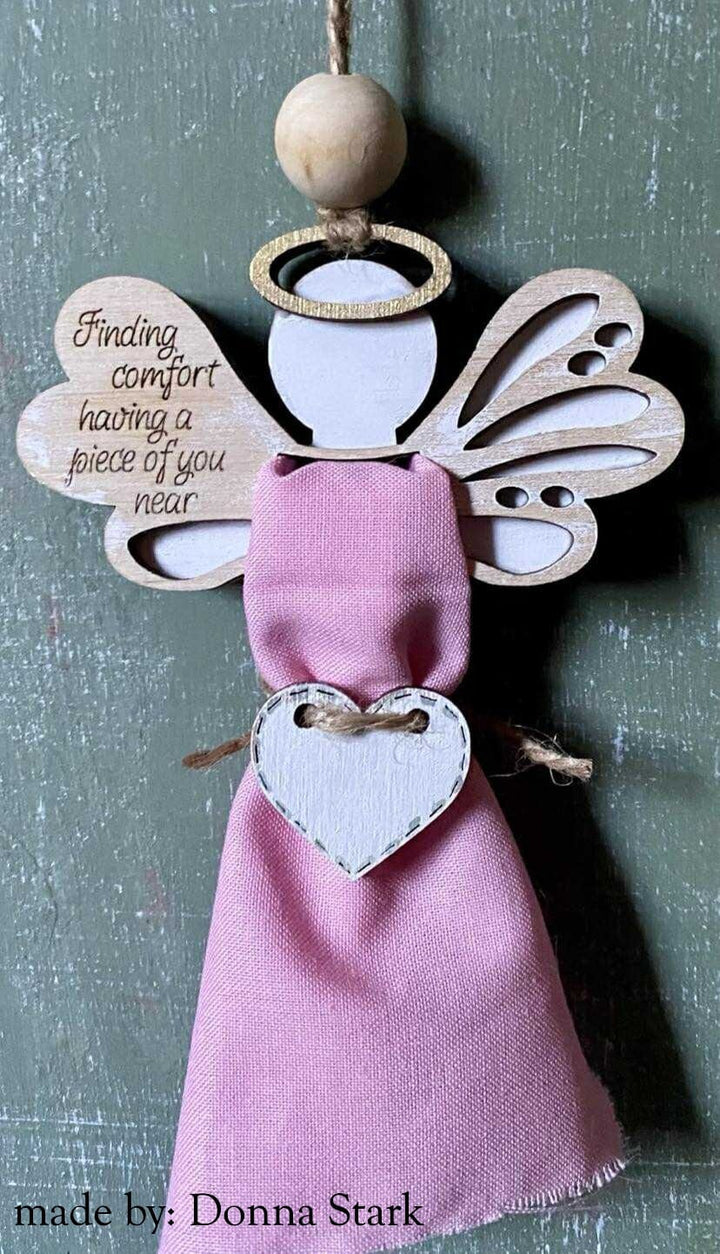 WallCutz  Angel Wings Fabric Holder / Wood Ornament Kit Wood Kit