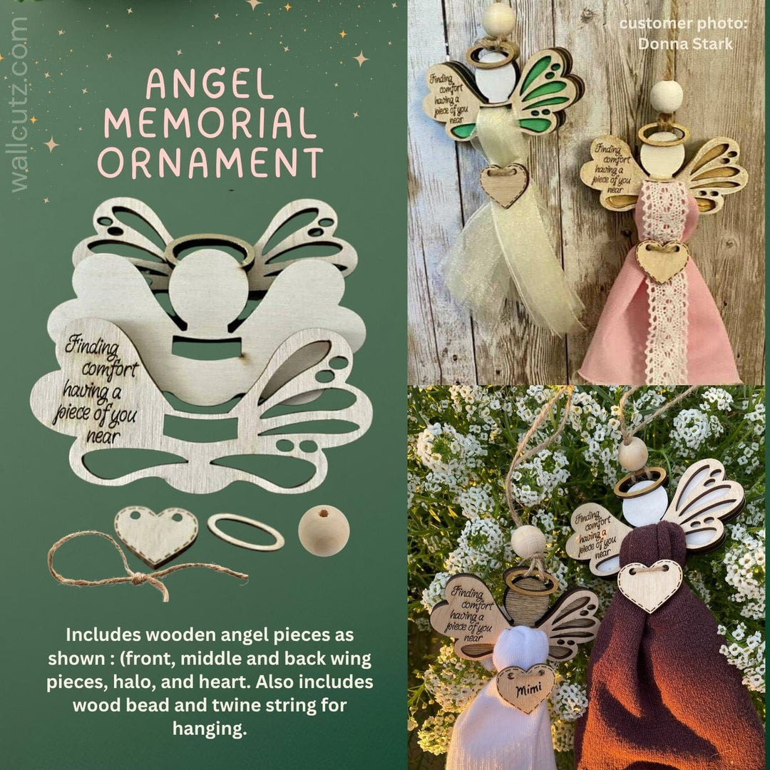 WallCutz  Angel Wings Fabric Holder / Wood Ornament Kit Wood Kit