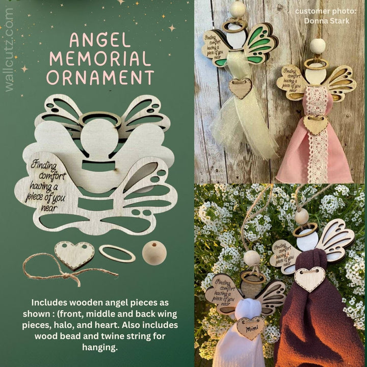WallCutz  Angel Wings Fabric Holder / Wood Ornament Kit Wood Kit