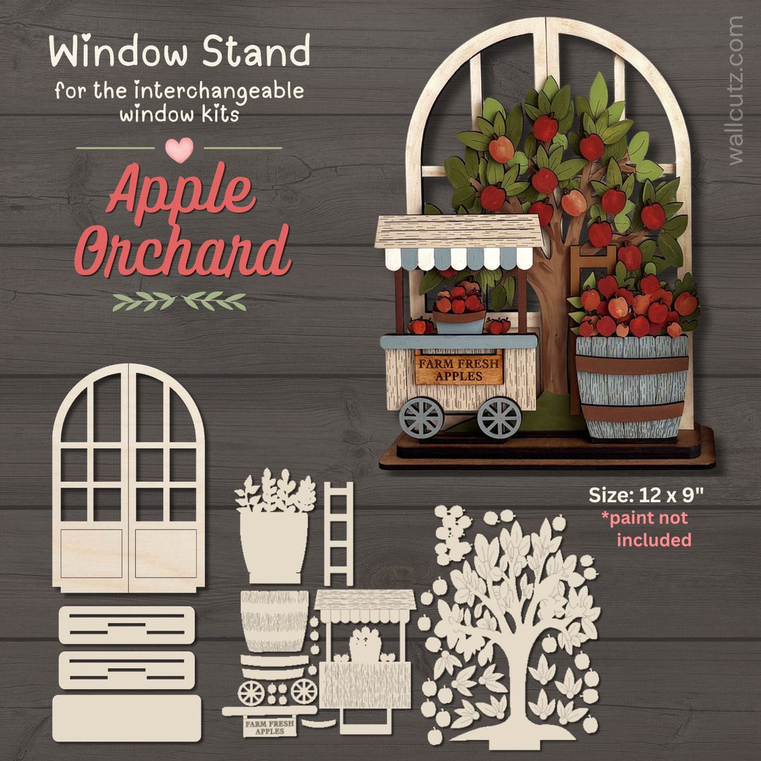 WallCutz  Apple Tree - Interchangeable Window Kit Wood Kit
