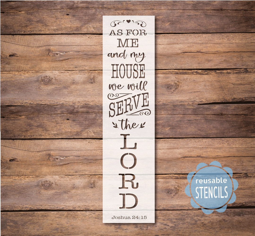 WallCutz  As for Me And My House / Reusable Stencil / Joshua 24:15 Stencil