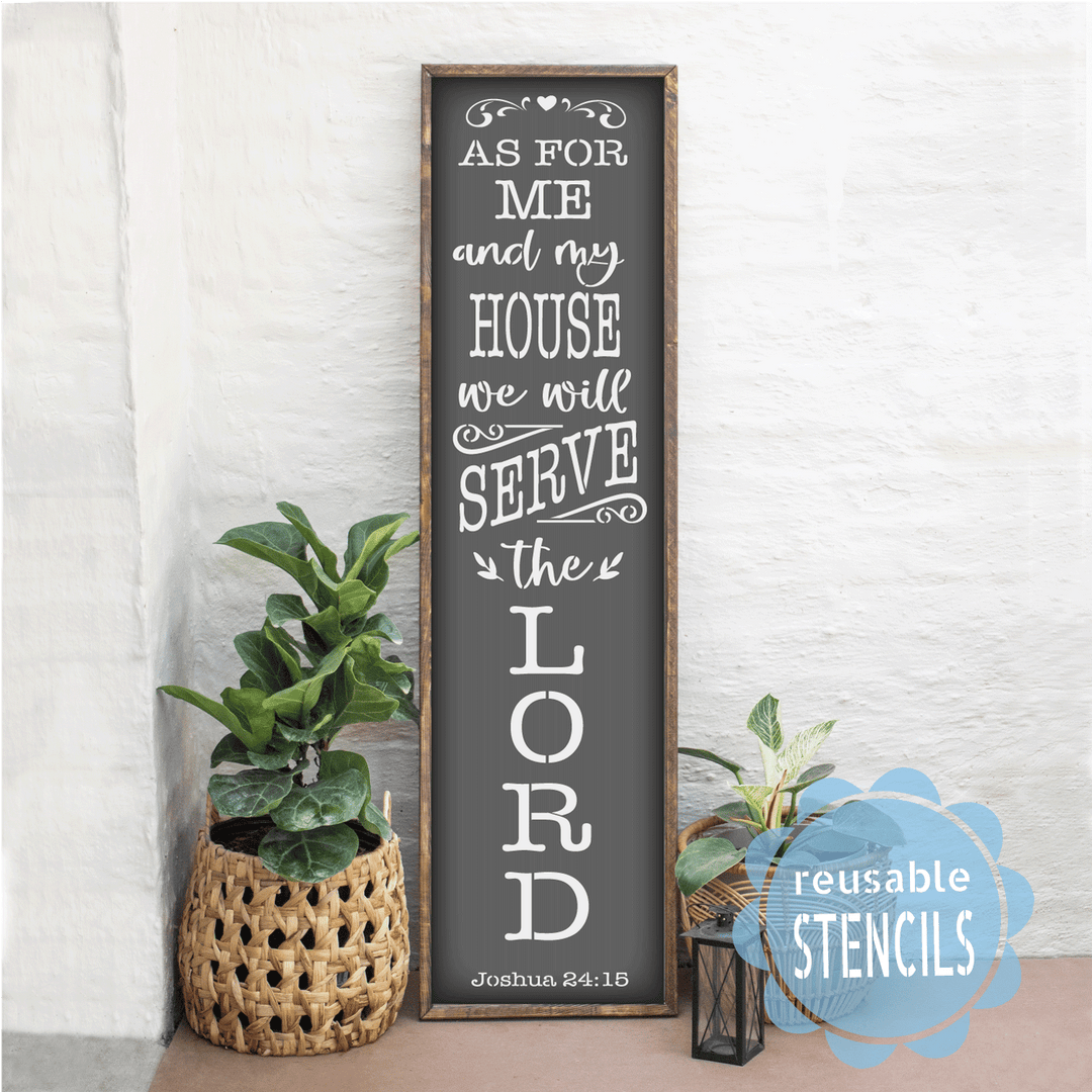 WallCutz  As for Me And My House / Reusable Stencil / Joshua 24:15 Stencil