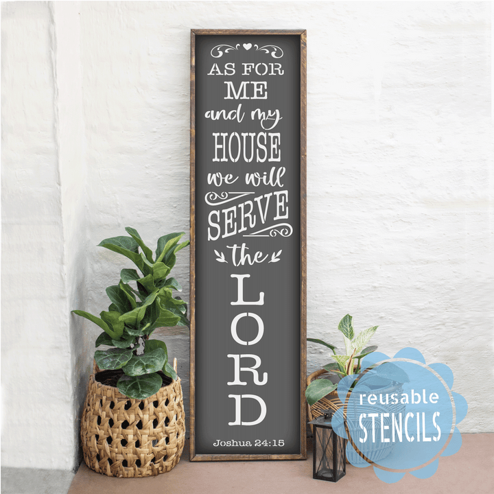 WallCutz  As for Me And My House / Reusable Stencil / Joshua 24:15 Stencil