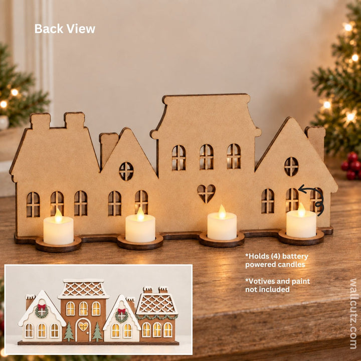 Gingerbread Village - Votive Holder Stand / DIY Wood Kit
