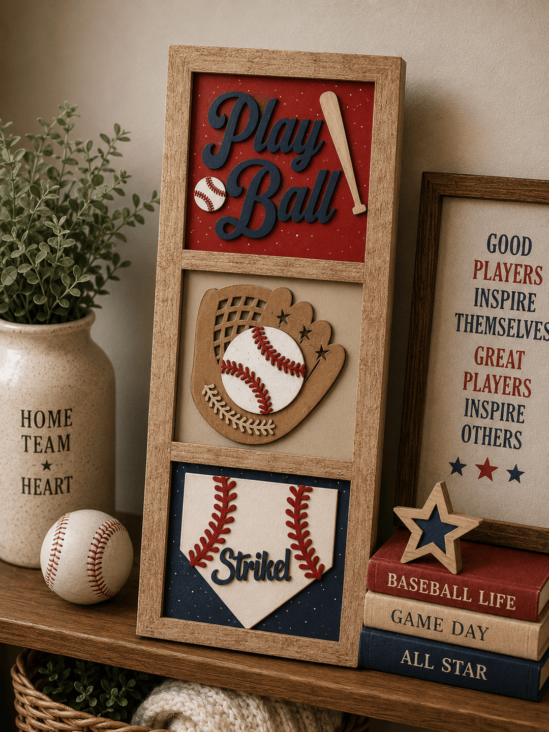 WallCutz  Baseball Summer Sports – Interchangeable 5x5 Wood Kit Wood Kit