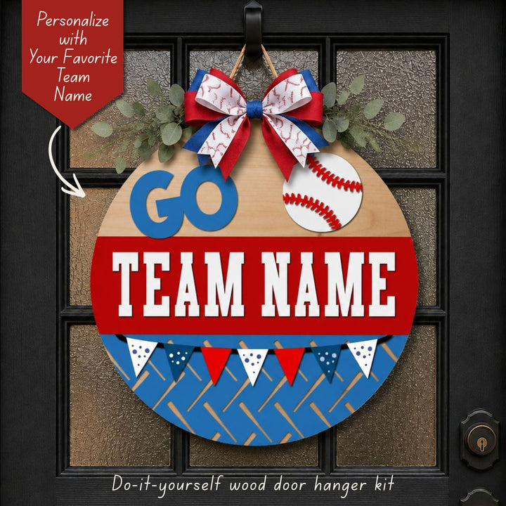 Personalized Baseball Team Name - Door Hanger Wood Kit