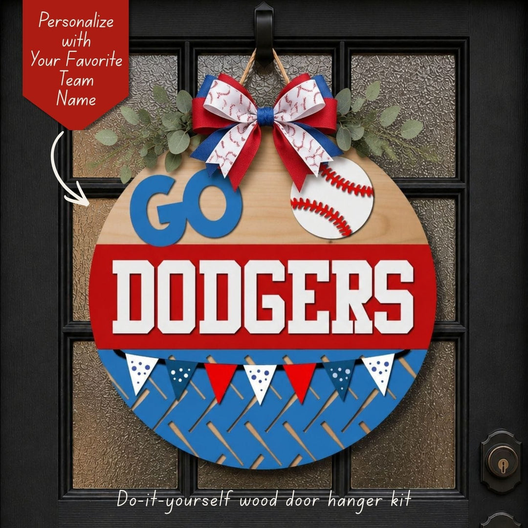 Personalized Baseball Team Name - Door Hanger Wood Kit