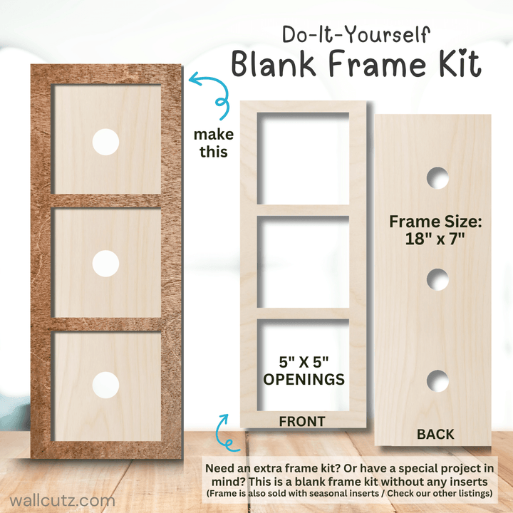 WallCutz  Blank Frame Kit / 5"x 5" openings Wood Kit