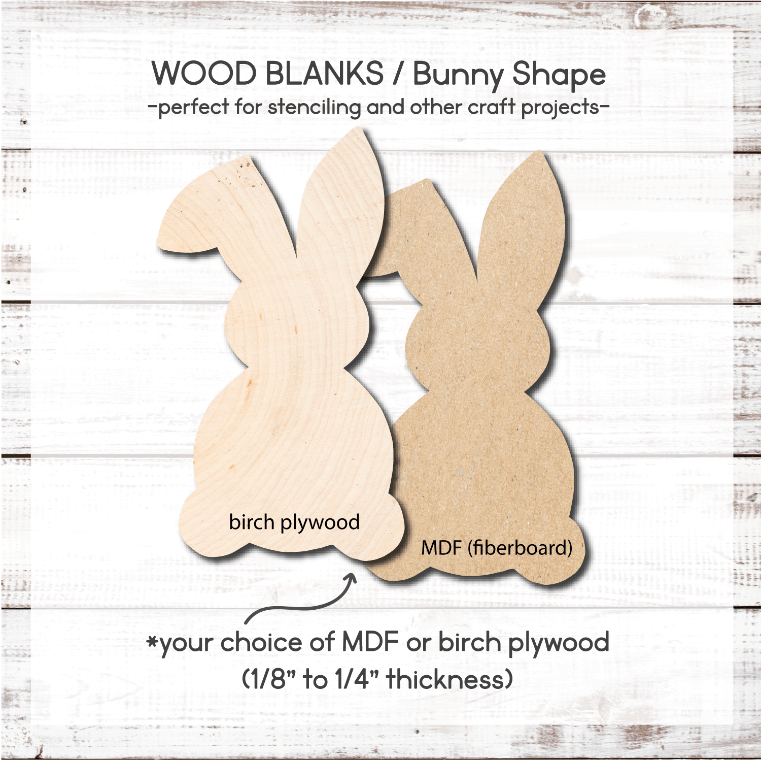 Bunny Shape / Wood Cut-out – WallCutz Crafts