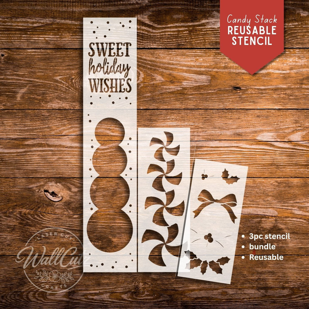Sweet Holiday Candy Swirl / Reusable Stencil