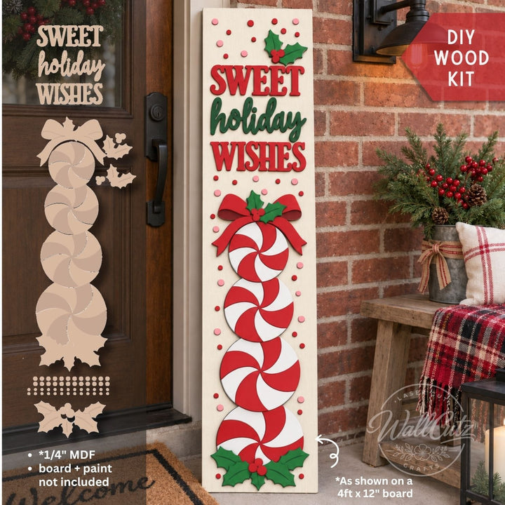 Sweet Holiday Candy Swirl Stack - Porch Kit / DIY Wood Kit