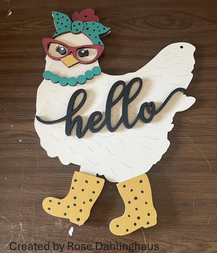 WallCutz  Chicken Lady Wood Shape Cut-Out Wood Kit