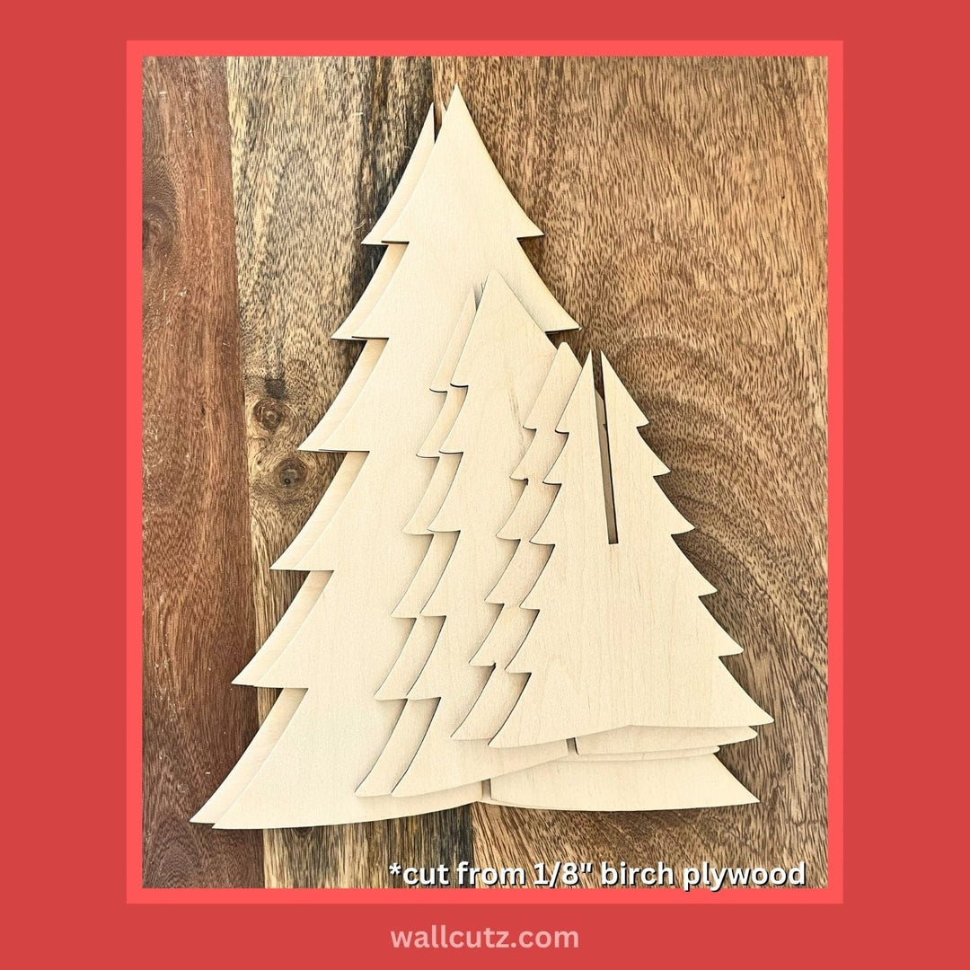 Made of Wood 3D Christmas Trees: 2pc Made of Wood 3D Christmas Trees: 2pc