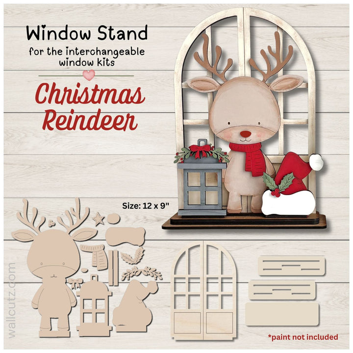Christmas reindeer interchangeable wood window kit – WallCutz