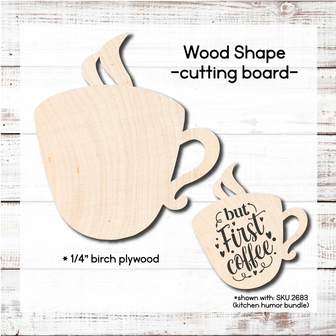 WallCutz  Coffee Cup / Wood Cut-out Wood Kit