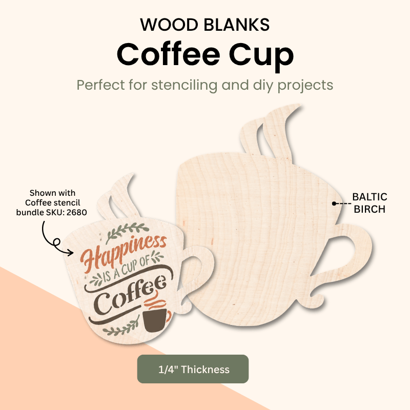 Coffee cup wood cut-out – WallCutz