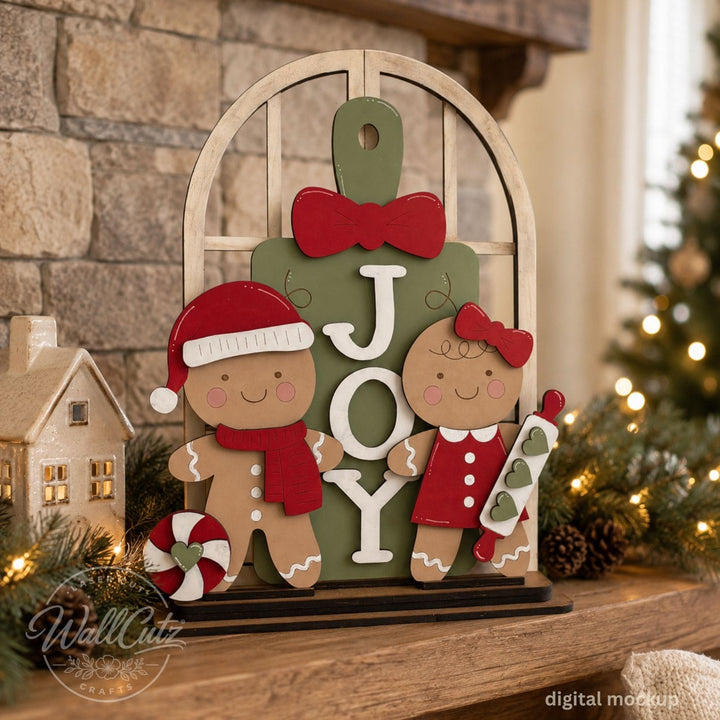 gingerbread men cookie wood shelf sitter