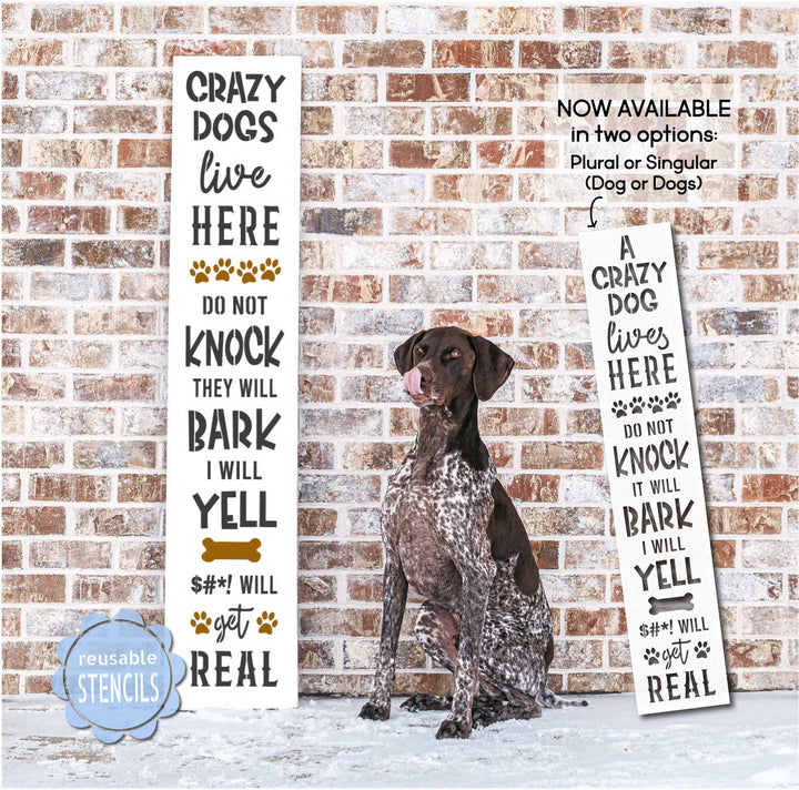 WallCutz  Crazy Dogs / porch stencil Stencil