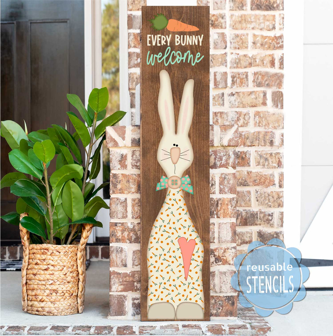 Every Bunny Welcome Tall Bunny Stencil | WallCutz – WallCutz Crafts