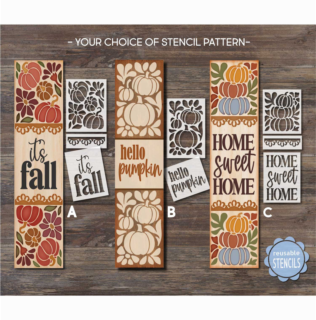 WallCutz  Fall Pattern Stencils A, B or C Stencil
