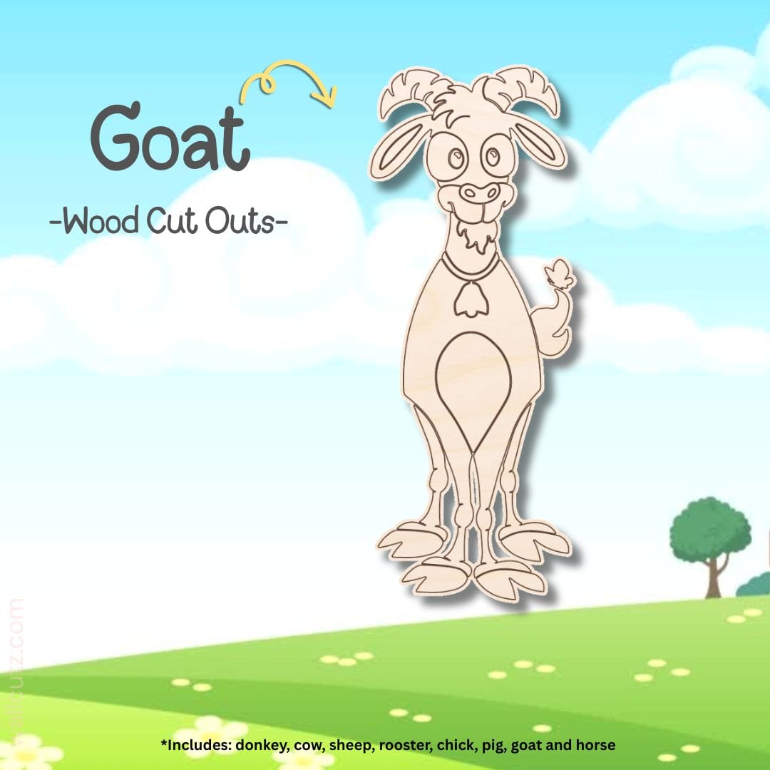 WallCutz  Farm Animal Wood Cut-Outs / 1/4" birch Wood Kit