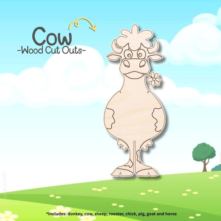WallCutz  Farm Animal Wood Cut-Outs / 1/4" birch Wood Kit