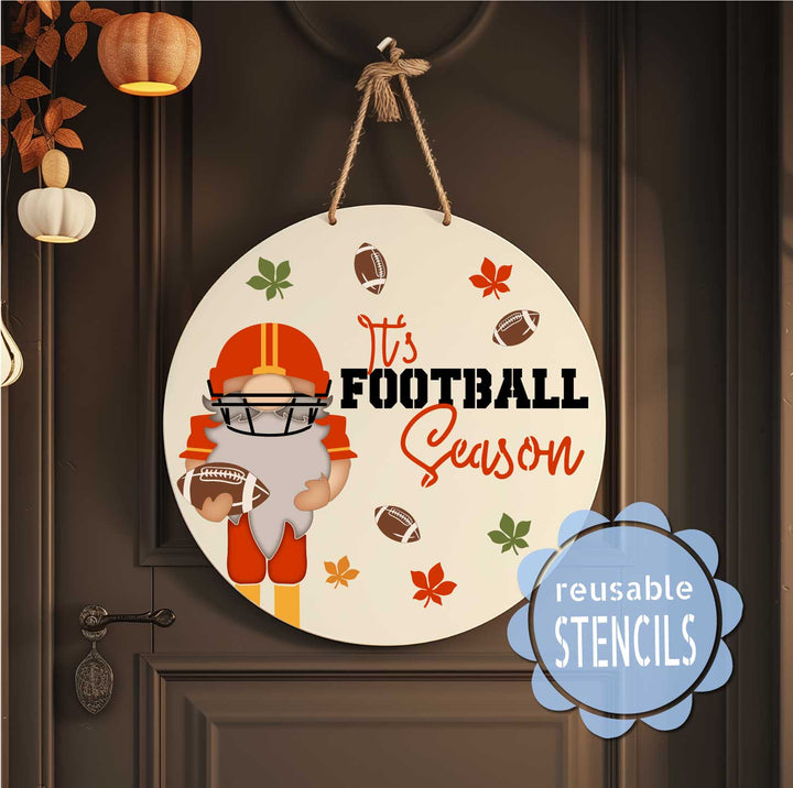 WallCutz  Football Season Gnome / Reusable Stencil Stencil