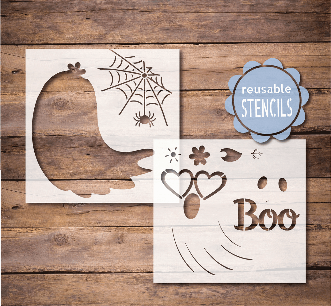WallCutz  Ghost with Glasses  / Reusable Stencil Stencil