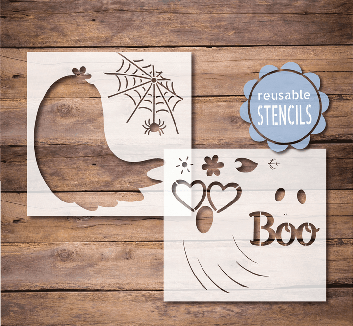 WallCutz  Ghost with Glasses  / Reusable Stencil Stencil