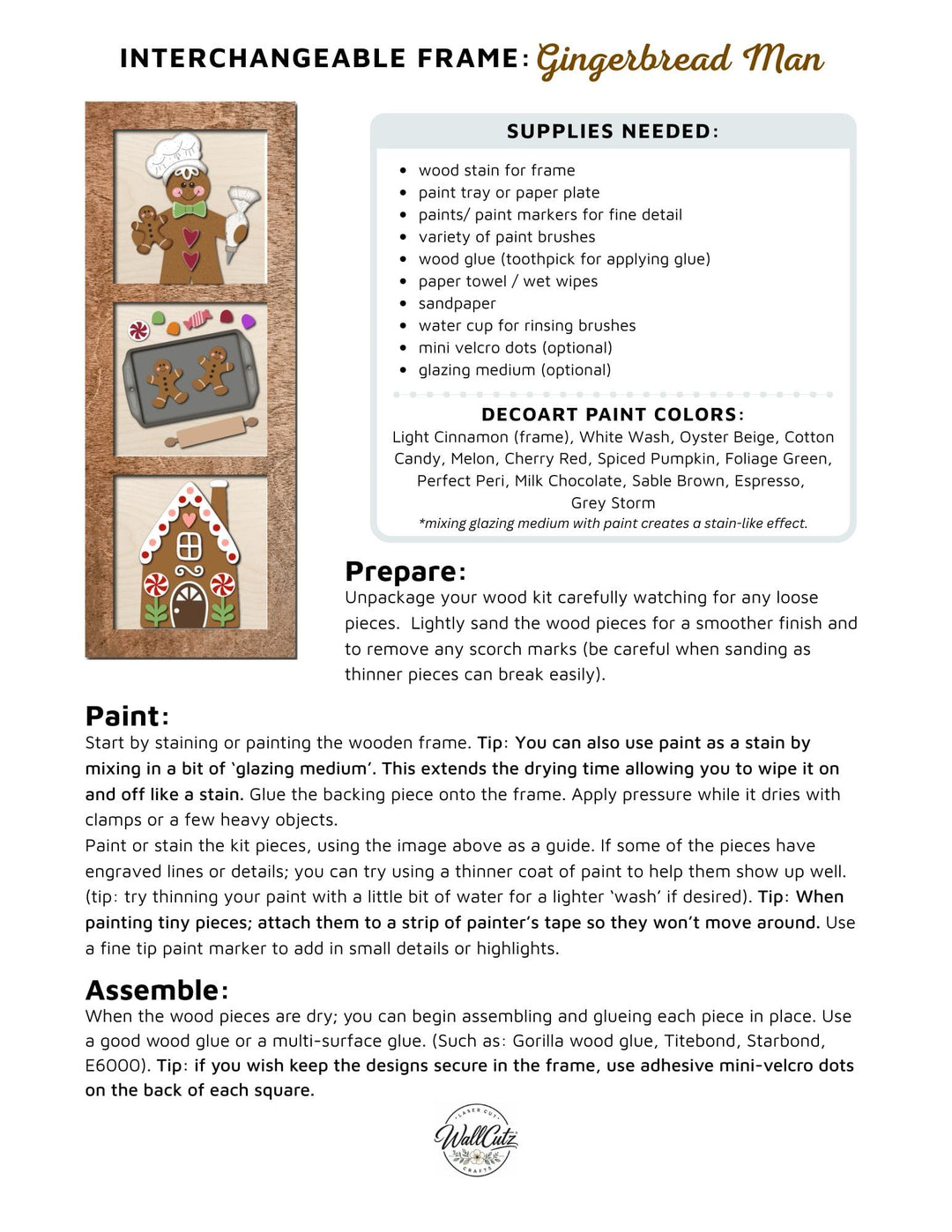 WallCutz  Gingerbread Baker - Christmas Interchangeable 5x5 Wood Kit Wood Kit