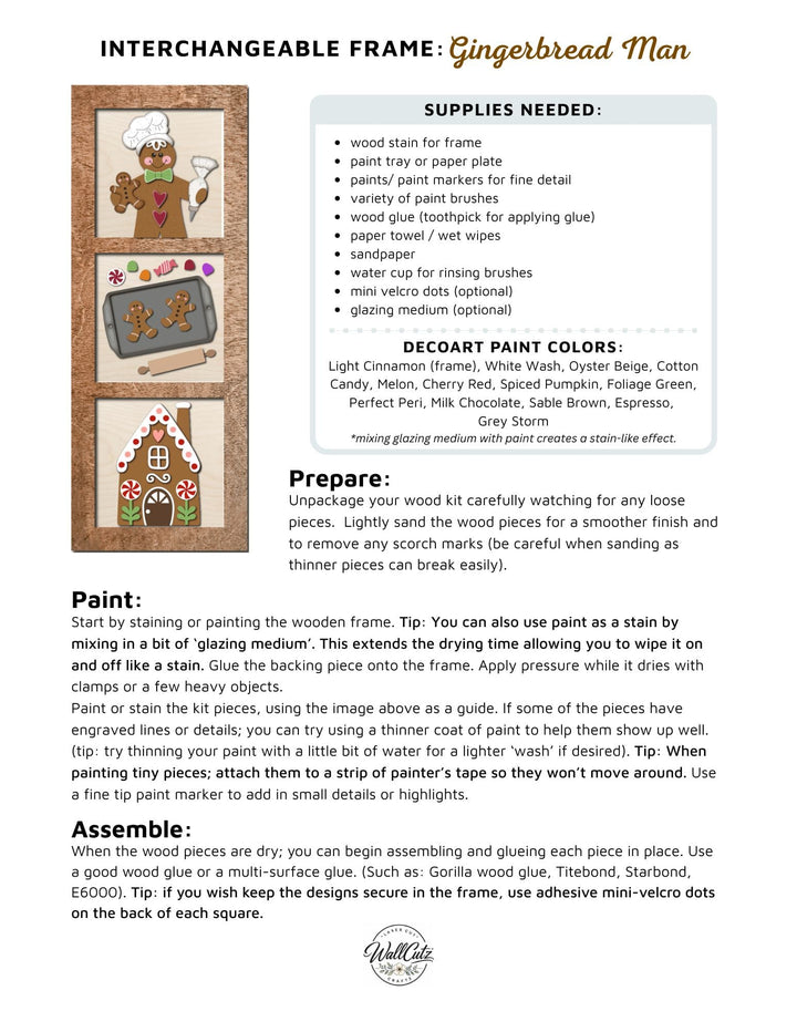 WallCutz  Gingerbread Baker - Christmas Interchangeable 5x5 Wood Kit Wood Kit