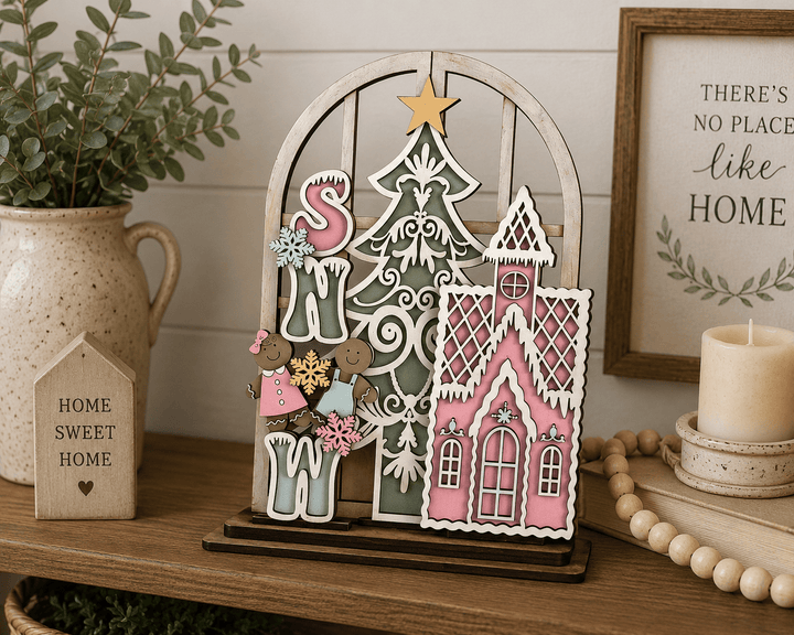 WallCutz  Gingerbread House - Interchangeable Window Kit Wood Kit
