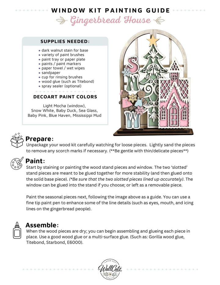 WallCutz  Gingerbread House - Interchangeable Window Kit Wood Kit