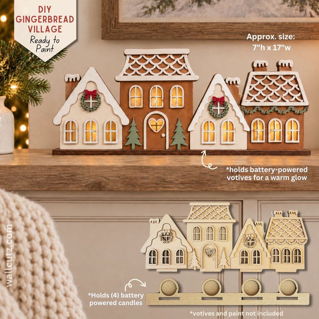 Gingerbread Village - Votive Holder Stand / DIY Wood Kit