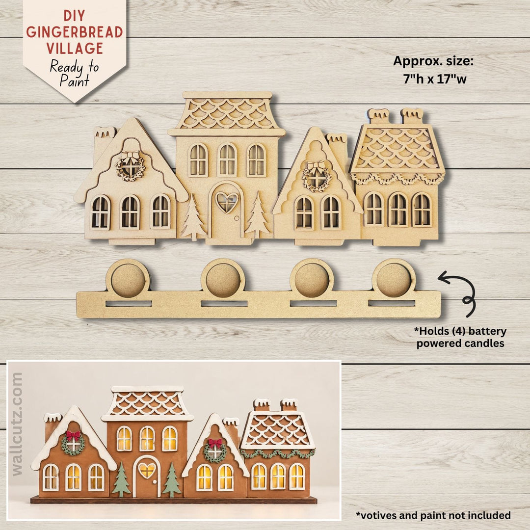 Gingerbread Village - Votive Holder Stand / DIY Wood Kit