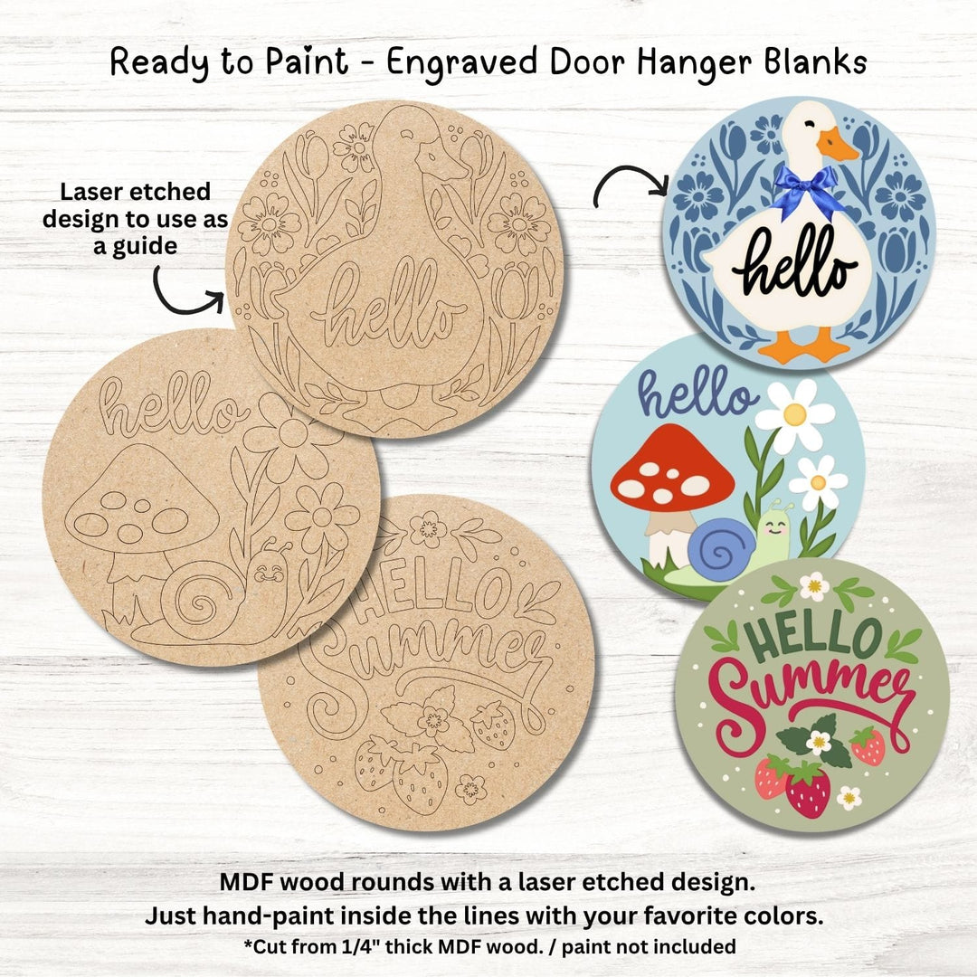 Engraved Door Hanger Blanks – Snail, Goose & Strawberry