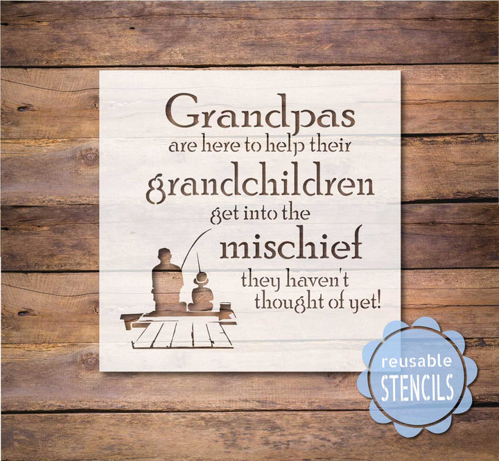 WallCutz  Grandpa's Mischief / Reusable Stencil Stencil