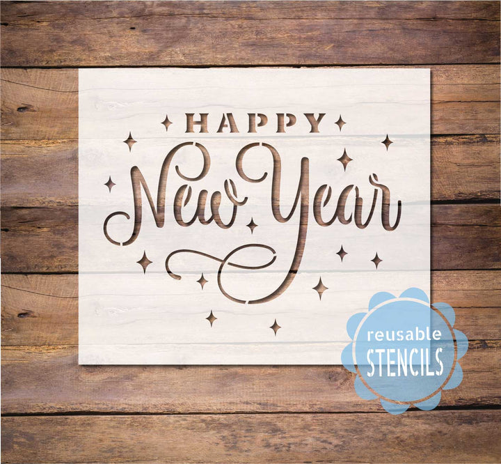 WallCutz  Happy New Year / Reusable Stencil stencil