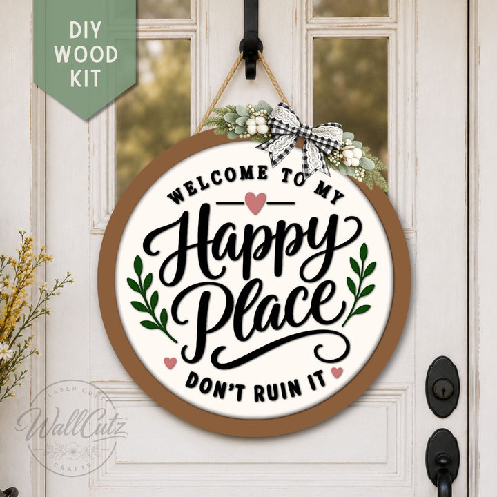 This is My Happy Place - Door Hanger Wood Kit