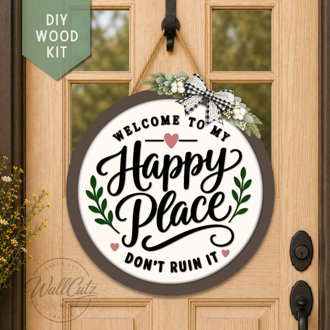 This is My Happy Place - Door Hanger Wood Kit