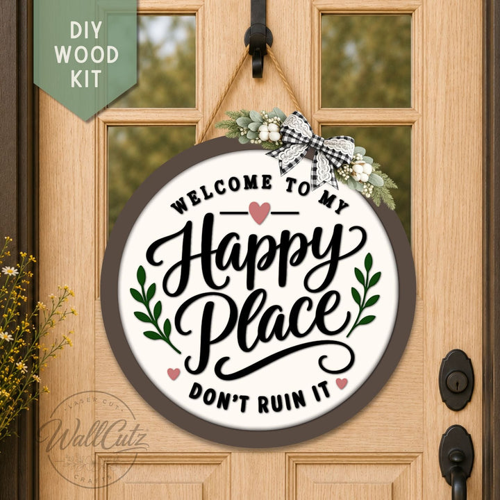 This is My Happy Place - Door Hanger Wood Kit