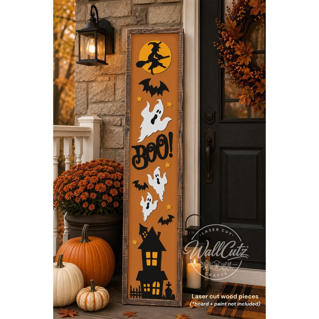 Haunted House 'Boo' Porch Sign – DIY Wood Kit