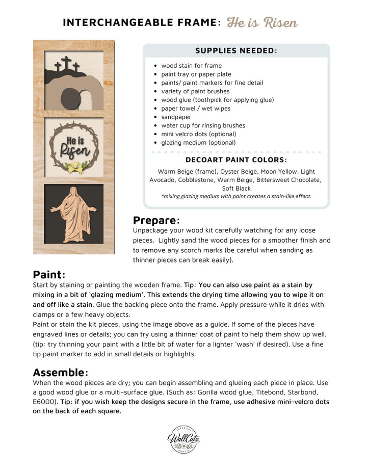 WallCutz  He Is Risen Empty Tomb – Interchangeable 5x5 Wood Kit Wood Kit
