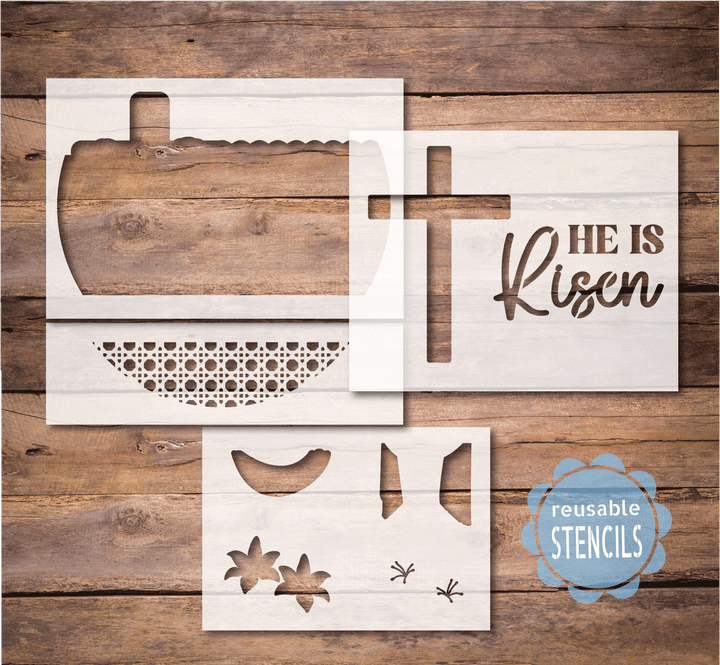 WallCutz  He Is Risen  / Reusable Stencil Stencil