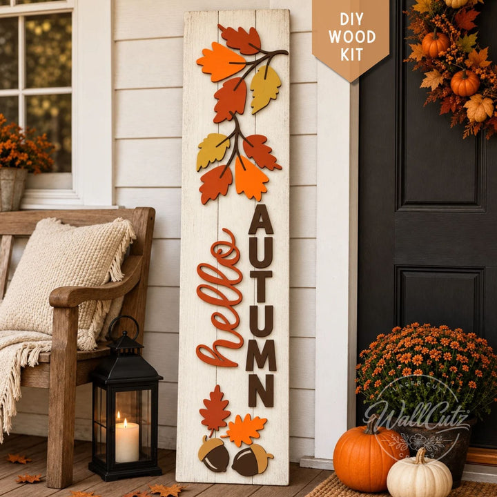 Hello Autumn Leaves Porch Kit / DIY Wood Kit