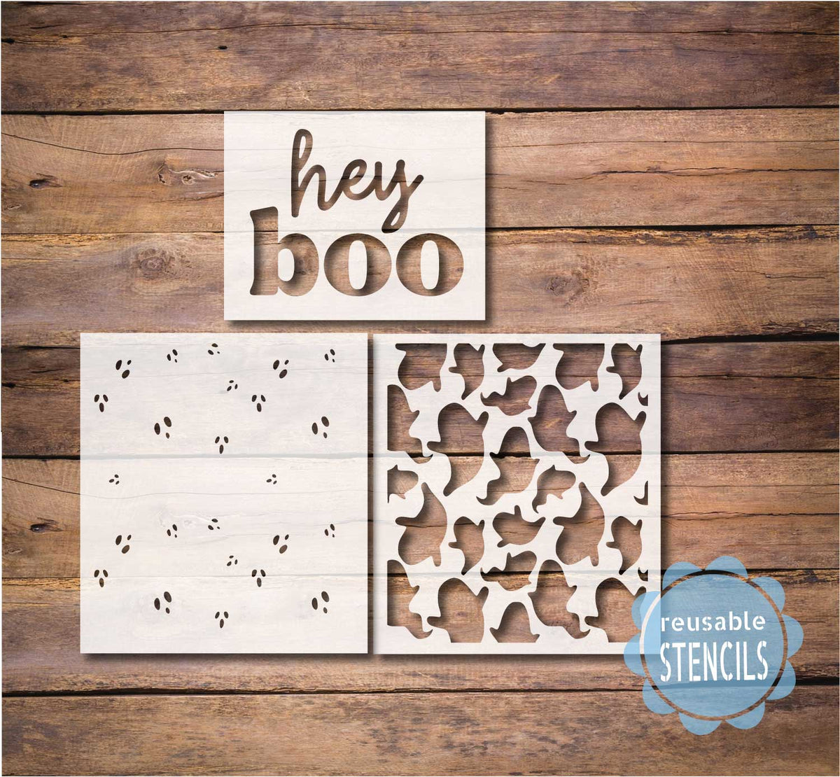 Hey Boo / Ghost Pattern Stencil| WallCutz Crafts