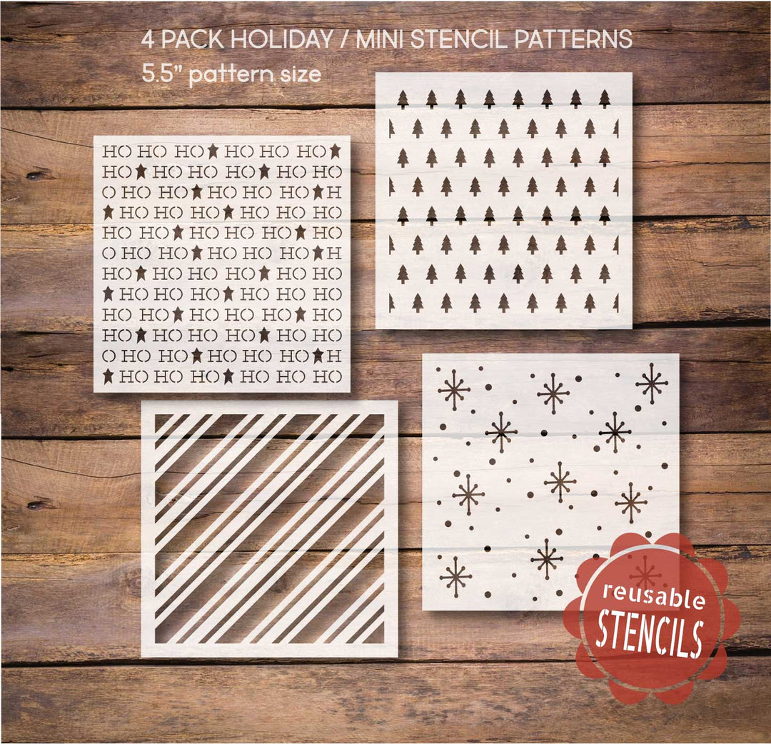 WallCutz  Holiday Mini Stencil Patterns / 4 pack Stencil