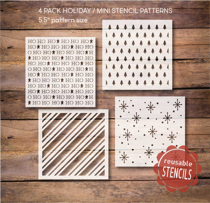 WallCutz  Holiday Mini Stencil Patterns / 4 pack Stencil