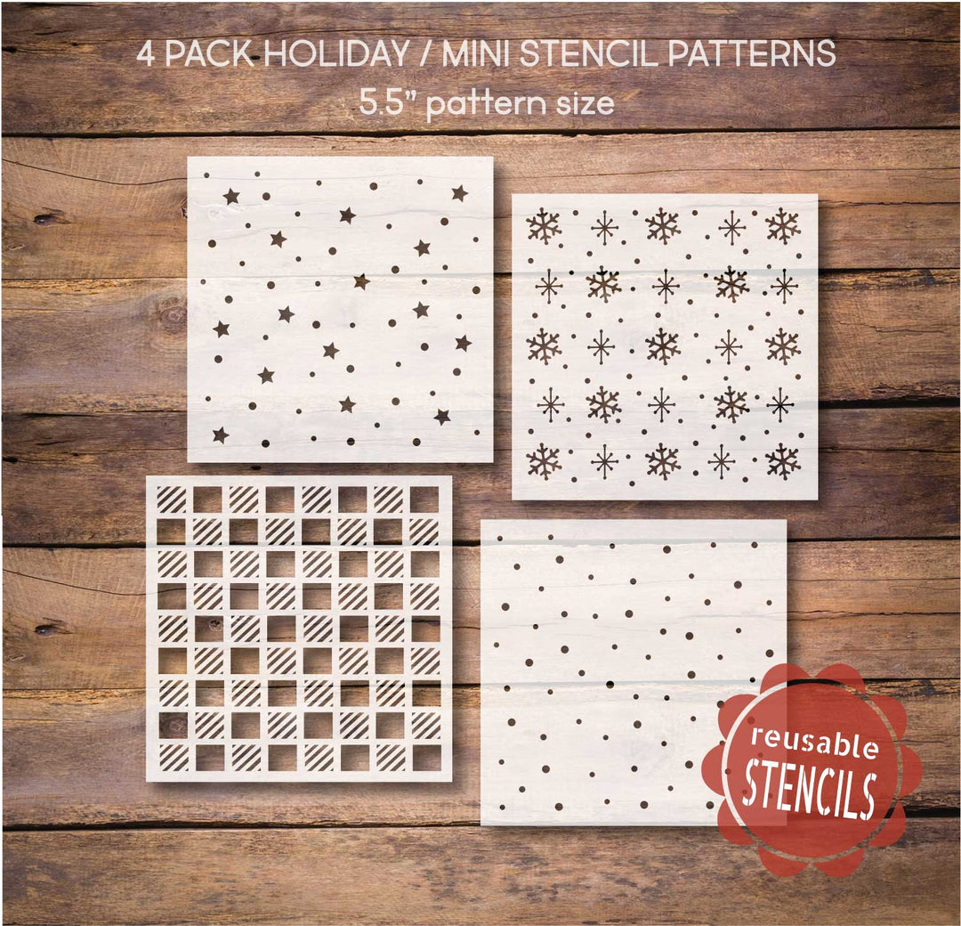 WallCutz  Holiday Mini Stencil Patterns (B) / 4 pack Stencil